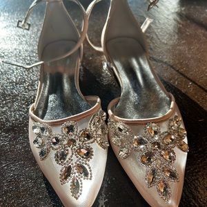 Mesh rhinestone wedding flats